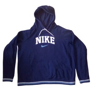 Vintage Navy‎ Blue Nike Hoodie Size (LG)